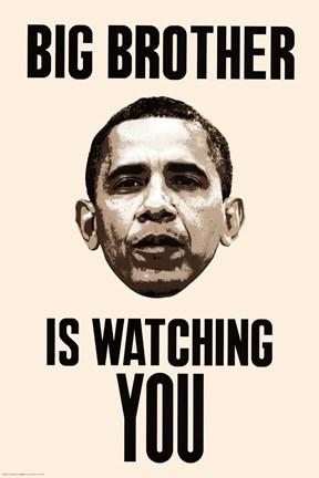 Framed Big Brother - Obama Watching Print