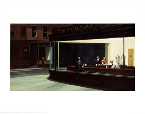 Framed Nighthawks Print