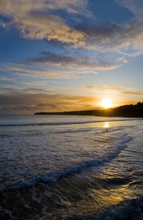 Framed Beach &amp; Great Newtown Head, Tramore, County Waterford, Ireland Print