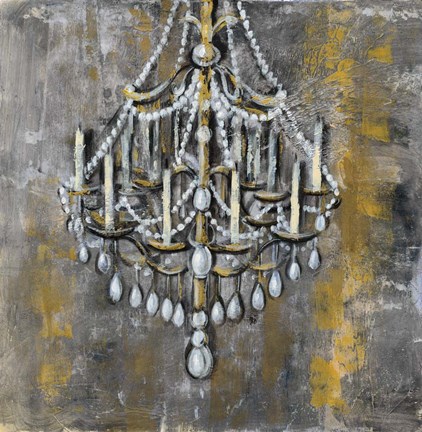 Framed Vintage Chandelier I Print