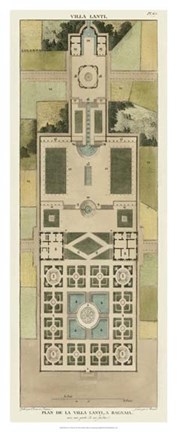 Framed Plan De La Villa Lanti Print