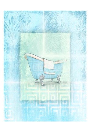 Framed Soft Blue Bath Print