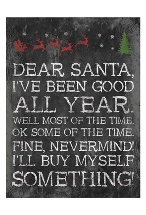 Framed Dear Santa Nevermind Print