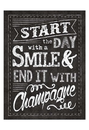 Framed Champagne Champ Chalkboard 2 Print