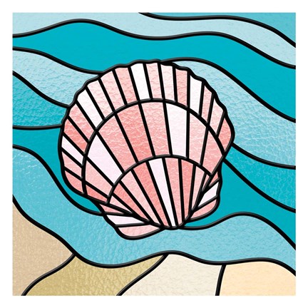 Framed Seashell Stained Glass Print