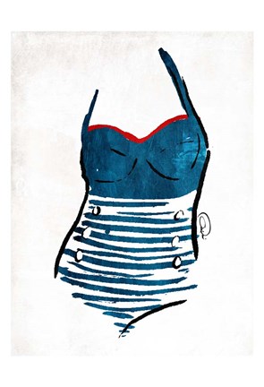 Framed Vintage Swimsuit One Print