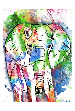 Framed Pattern Elephant Print