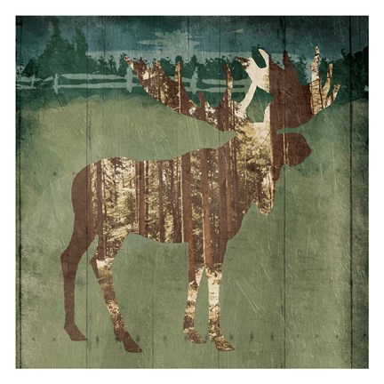 Framed Moose In The Field Print