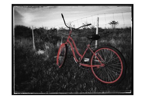 Framed Crimson Bike Print