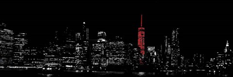 Framed NY Red Pop Night Print