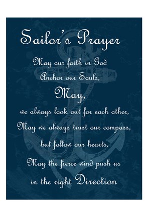Framed Sailor&#39;s Prayer 2 Print