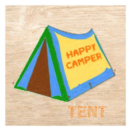 Framed Happy Camper Tent Print