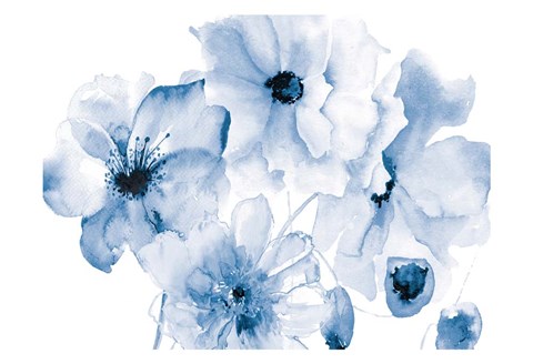 Framed Flowering Blue Print