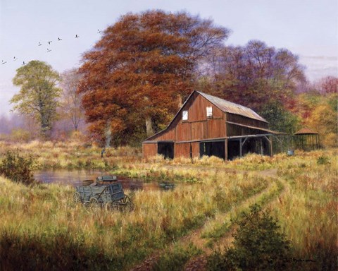 Framed Red Barn Print