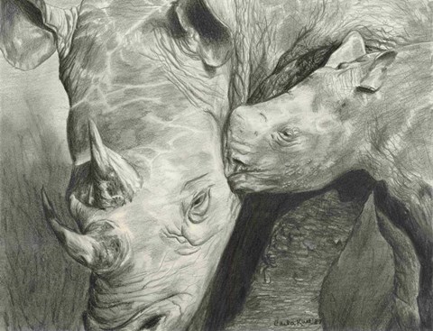 Framed Rhino Love Print