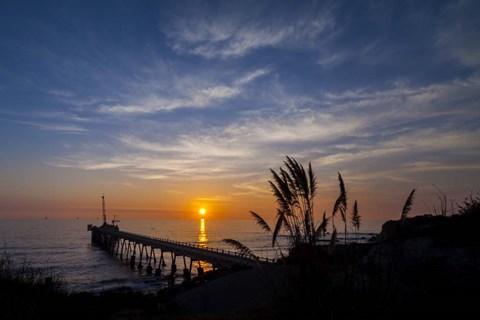 Framed Pierfect Sunset Silhouette Print