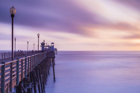 Framed Dusk at the Oceanside Pier Print