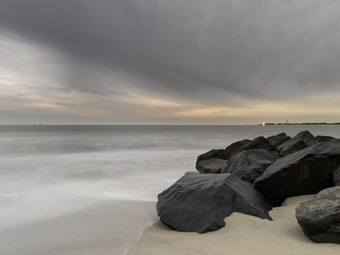 Framed Two Ships and the Approaching Winter Storm Print