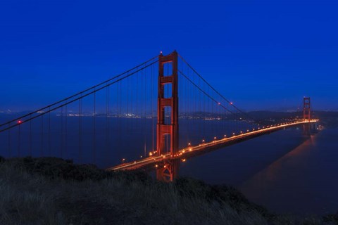 Framed Golden Gate bridge at Night Print