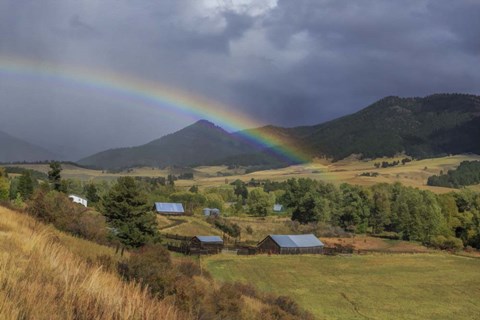 Framed Montana Farm Rainbow Print