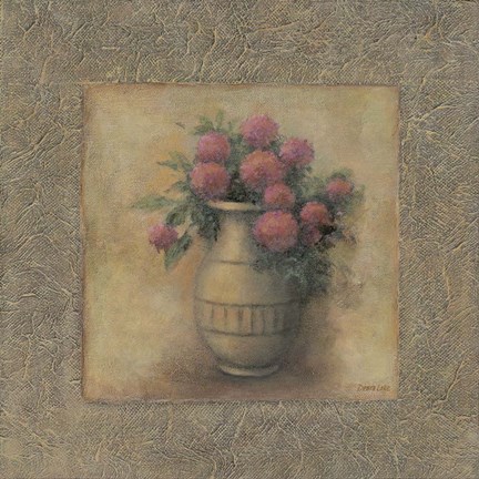 Framed Red Flowers In Vase Print
