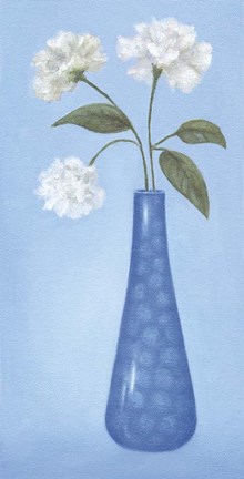 Framed Blue Vase 1 Print