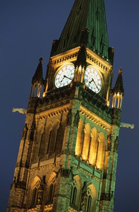 Framed Watch Tower in London at Night Print