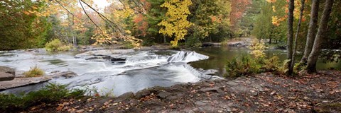 Framed Bond Falls Panorama in Fall, Bruce Crossing, Michigan 09 Print