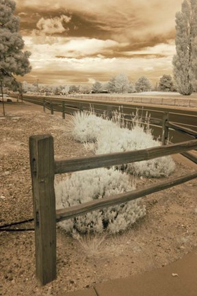 Framed Fence &amp; Road, Albuquerque, New Mexico 06 Print