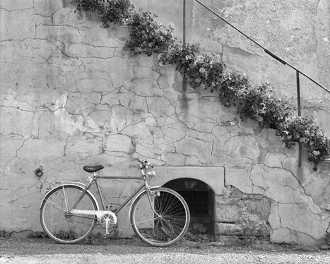 Framed Bicycle &amp; Cracked Wall, Einsiedeln, Switzerland 04 Print