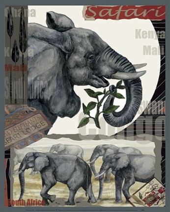 Framed Elephant Safari Print