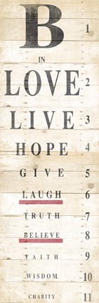 Framed Eye Chart Print