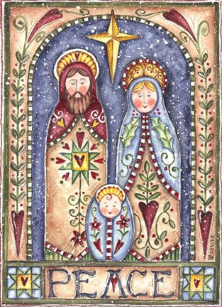Framed Peace Nativity Print