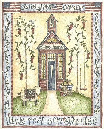 Framed Little Red Schoolhouse Print