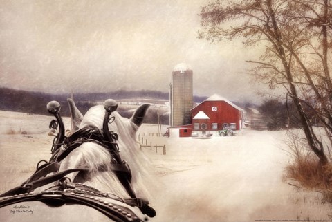 Framed Sleigh Ride In The Country Print