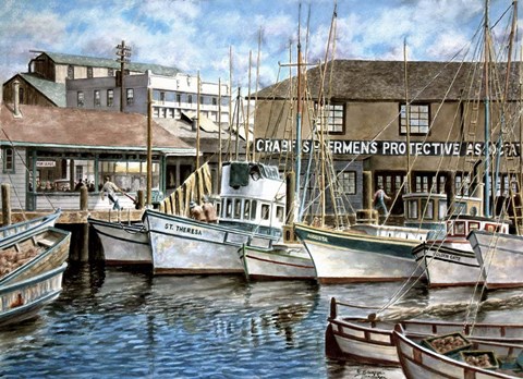 Framed San Francisco Fishrman&#39;s Wharf 1941 Print