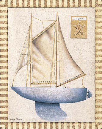 Framed Blue Sailboat Print