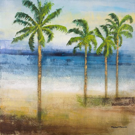 Framed Ocean Palms II Print