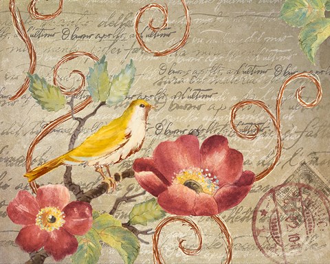 Framed Avian Postcard II Print