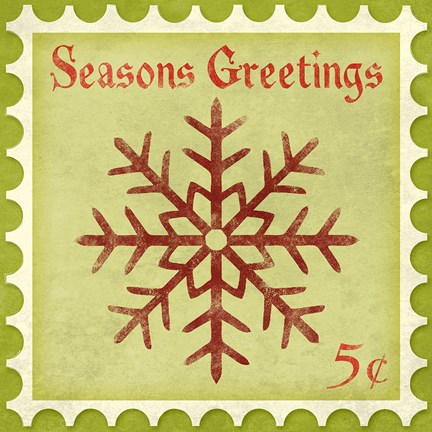Framed Holiday Stamp I Print