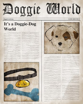 Framed Doggie World Print