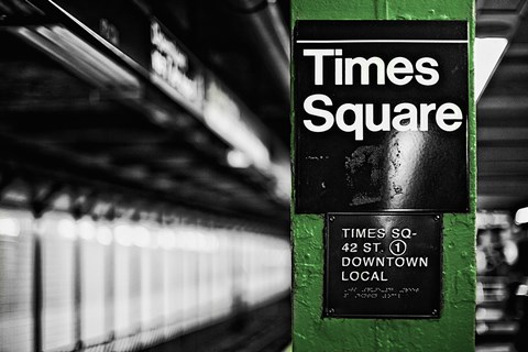 Framed Times Square Subway Green Print