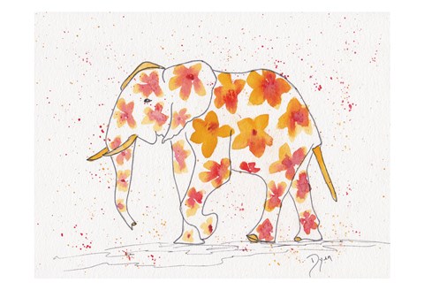 Framed Elephant Flower Print