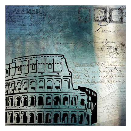 Framed Roman Blue Print