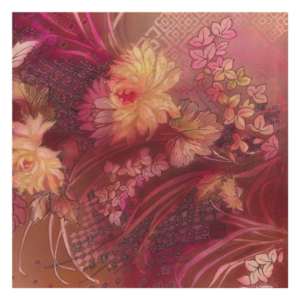 Framed Marooned Florals 3 Print