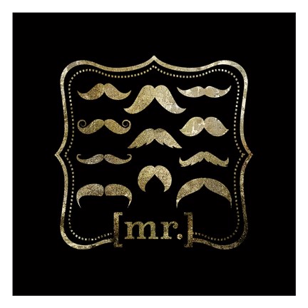Framed Mustache Galore Print