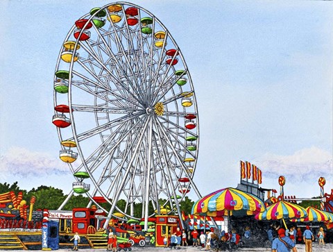 Framed Ferris Wheel Erie County Fair, Hamburg Ny Print