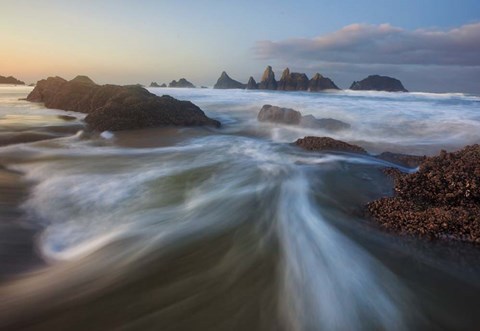 Framed Seal Rock Horiz Torrent Print