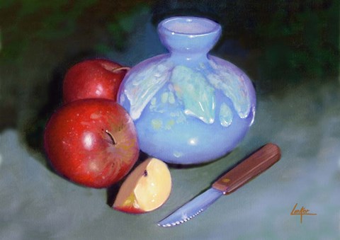 Framed Apples Vase Print