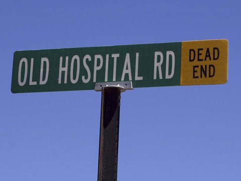 Framed Old Hospital Road Dead End Sign Print